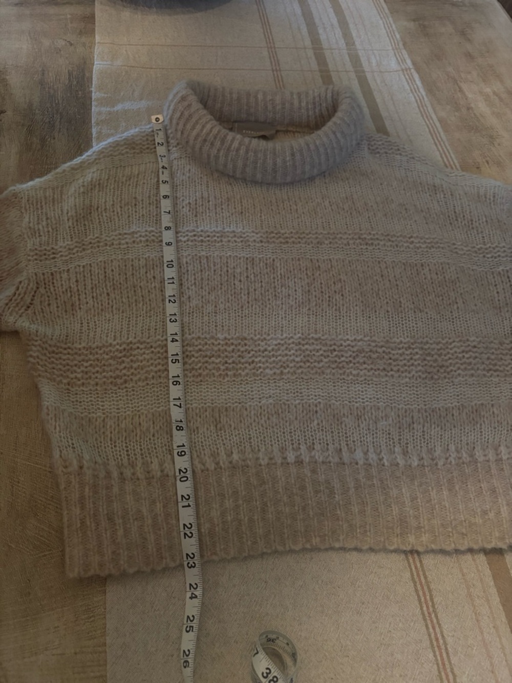 Everlane The Puff Sweater Heathered Oat Wool Cotton Blend Size Medium - Picture 11 of 13